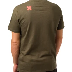 T-shirt verde militare con logo da uomo Ducati Scrambler