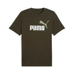T-shirt verde militare da Uomo con logo PUMA