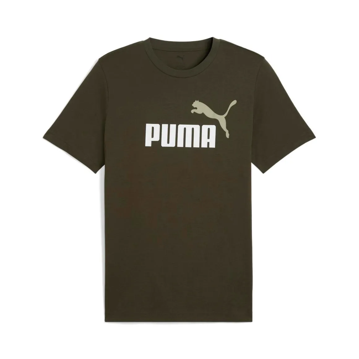 T-shirt verde militare da Uomo con logo PUMA