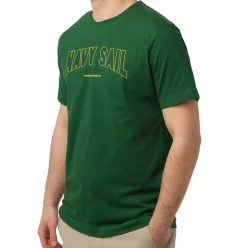 T-shirt Verde scuro da Uomo in cotone con logo Navy Sail
