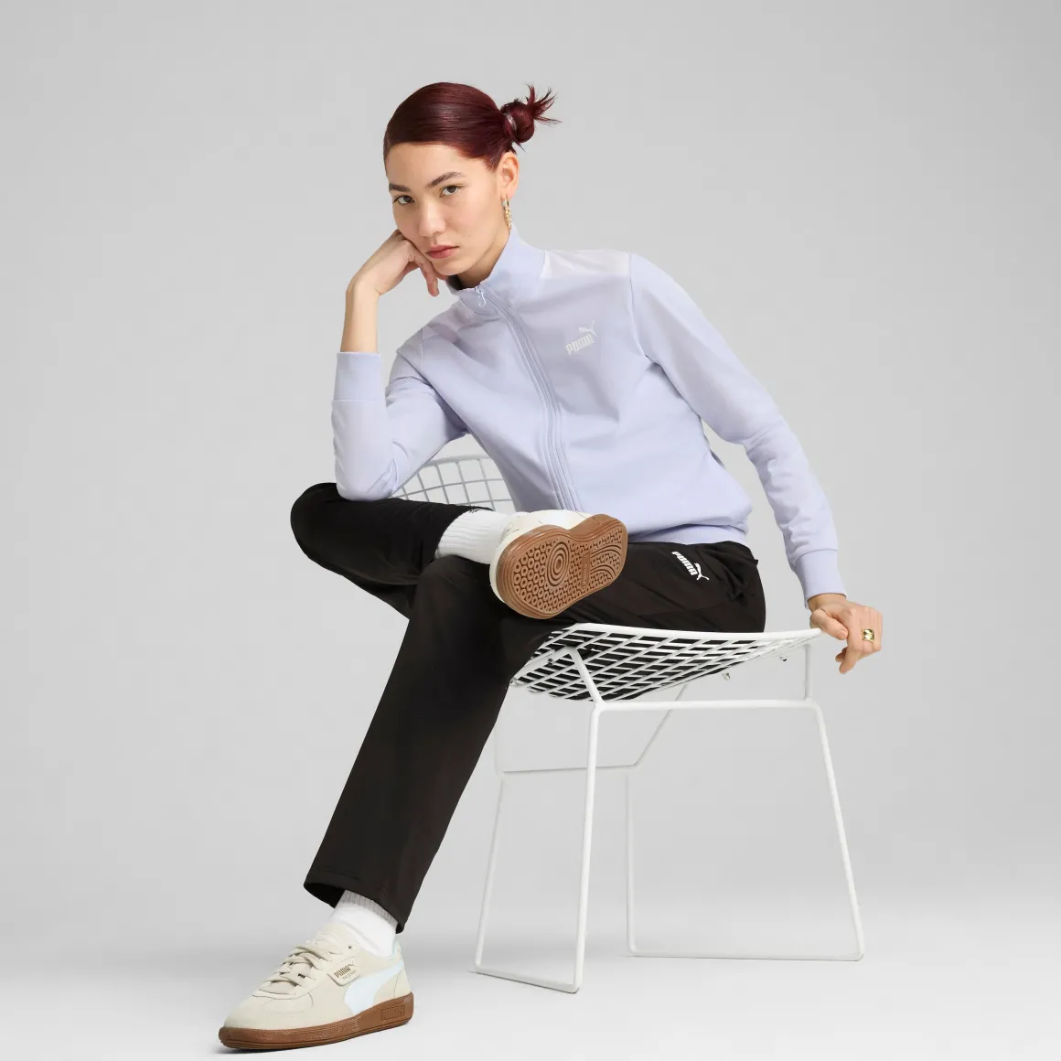 Tuta sportiva nera da Donna con zip Poly Suit Puma