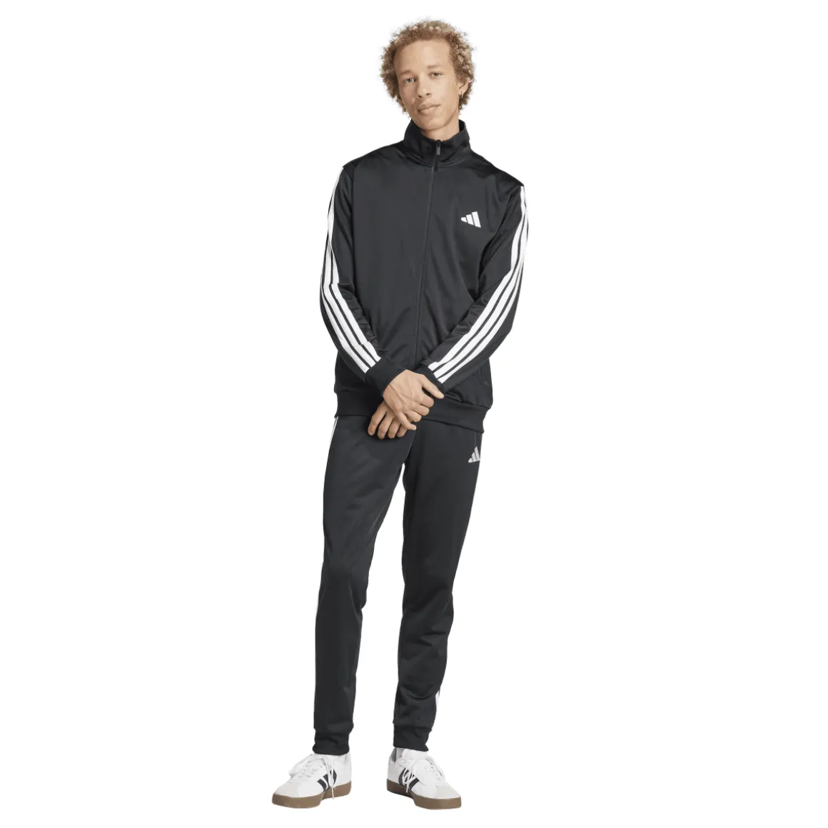 Tuta sportiva nera da Uomo con tre strisce adidas M 3S TR TT TS