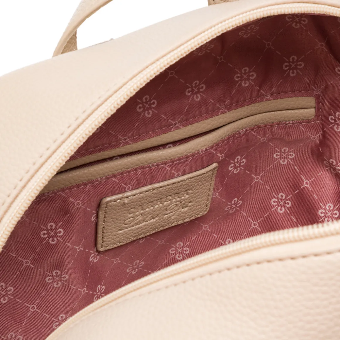 Zaino beige da Donna con tasca frontale con zip Carrera