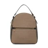 Zaino Beige da Donna con Logo All Over e Doppia Zip Swish Jeans