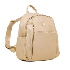 Zaino Beige da Donna effetto lucido con logo Swish Jeans