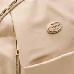 Zaino Beige da Donna effetto lucido con logo Swish Jeans