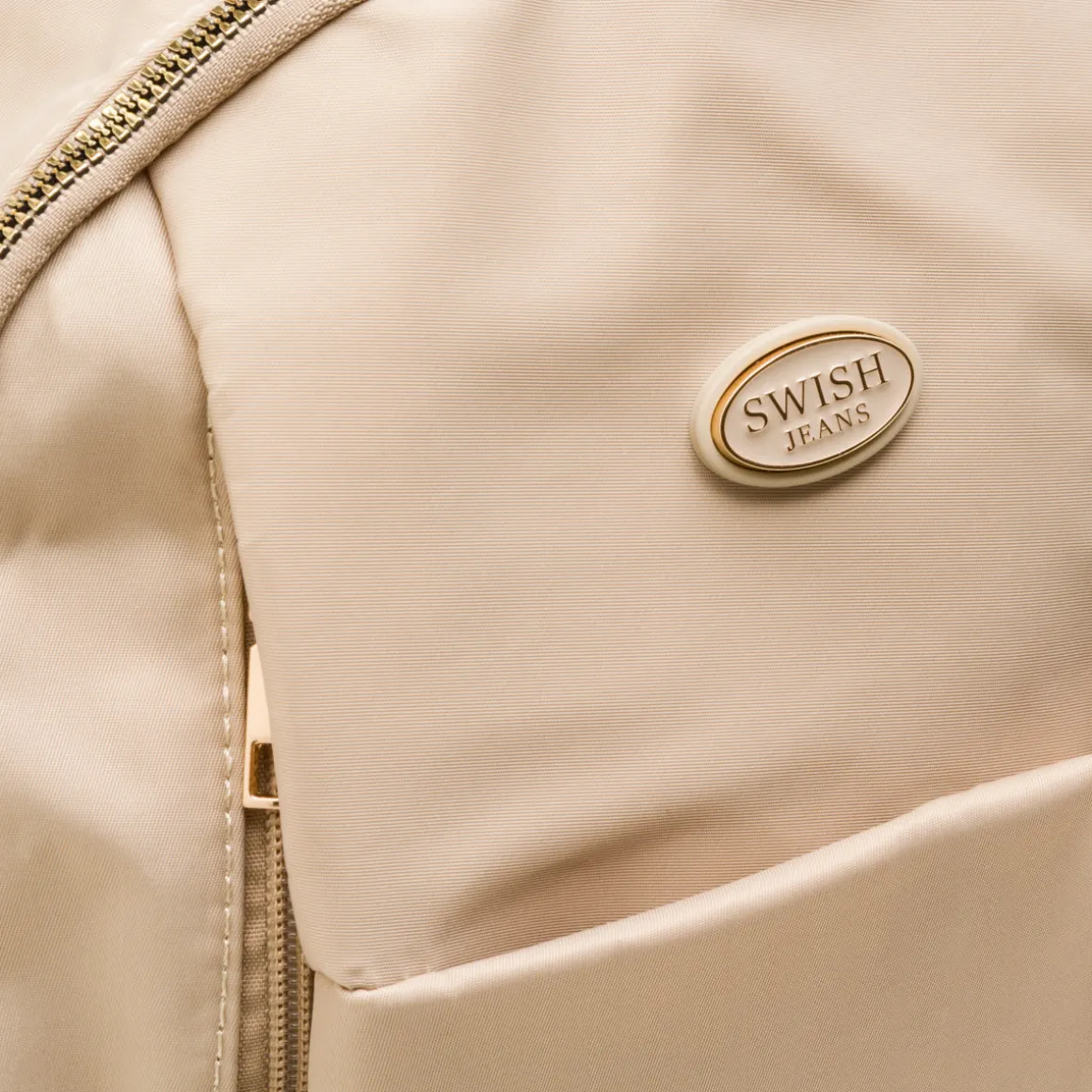 Zaino Beige da Donna effetto lucido con logo Swish Jeans