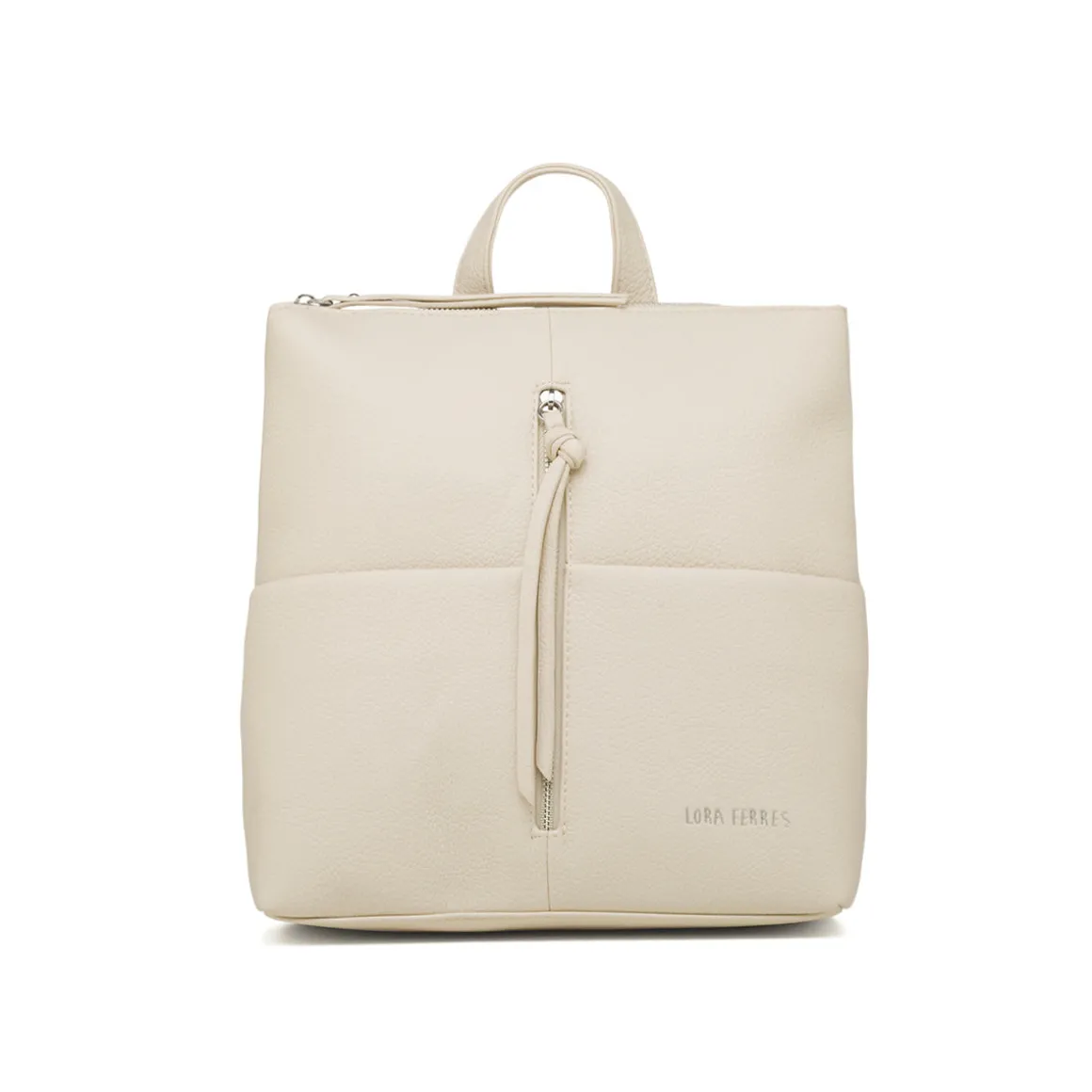 Zaino bianco off-white da Donna con logo in metallo Lora Ferres