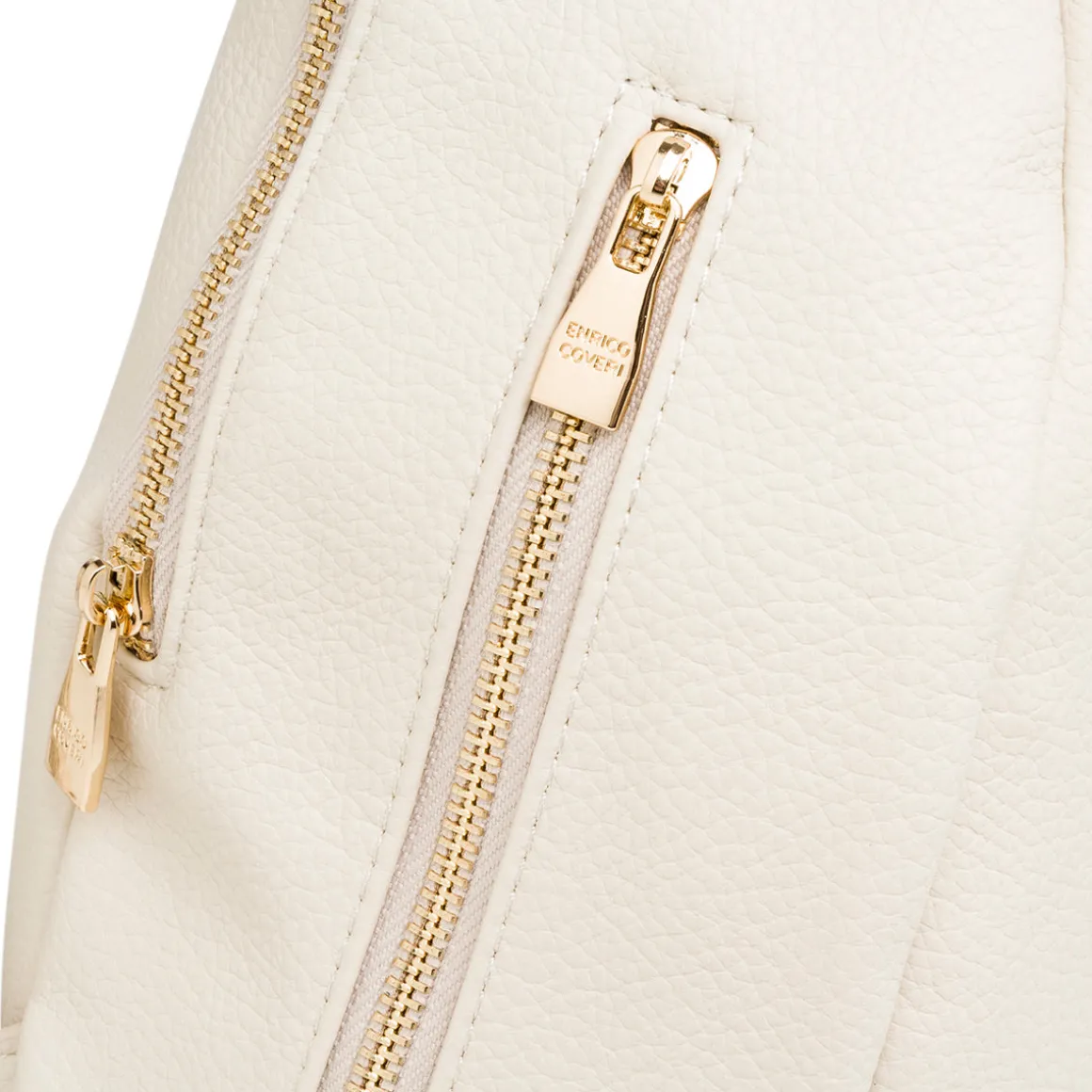 Zaino bianco off-white da Donna con dettagli dorati Enrico Coveri