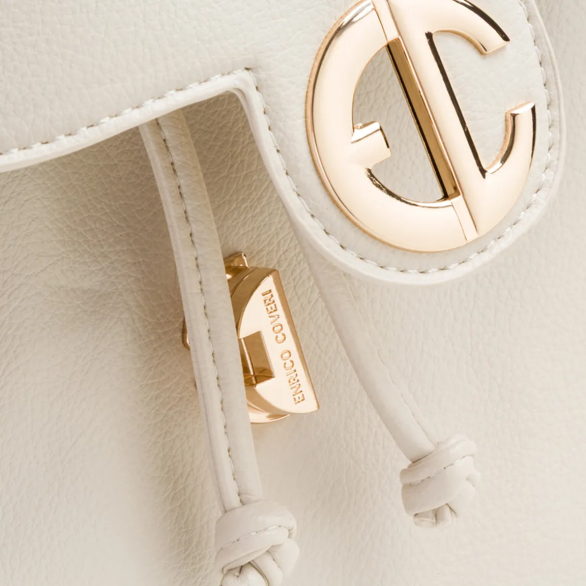 Zaino bianco off-white da Donna con logo Enrico Coveri