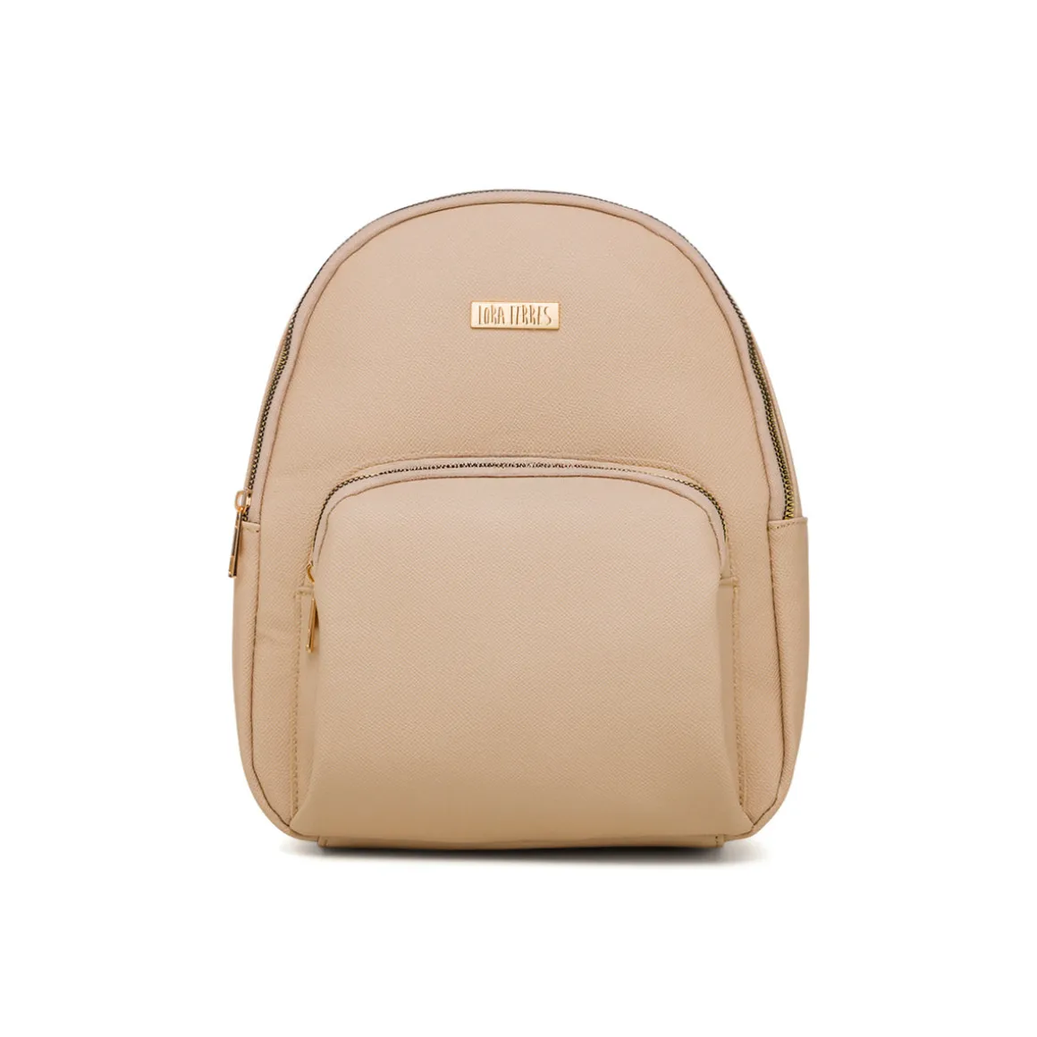 Zaino da donna nude con tasche e logo Lora Ferres