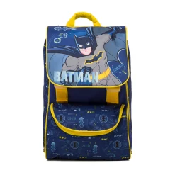 Zaino da scuola blu con stampa Batman