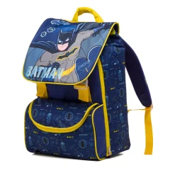 Zaino da scuola blu con stampa Batman