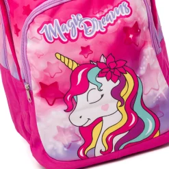 Zaino da scuola fucsia con unicorno Magic Land