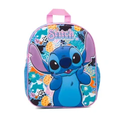 Zaino da scuola piccolo azzurro e lilla con dettaglio Stitch