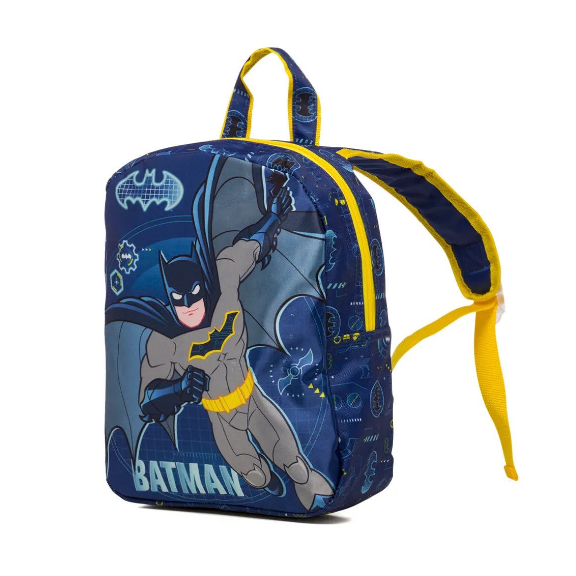 Zaino da scuola piccolo blu con stampa Batman