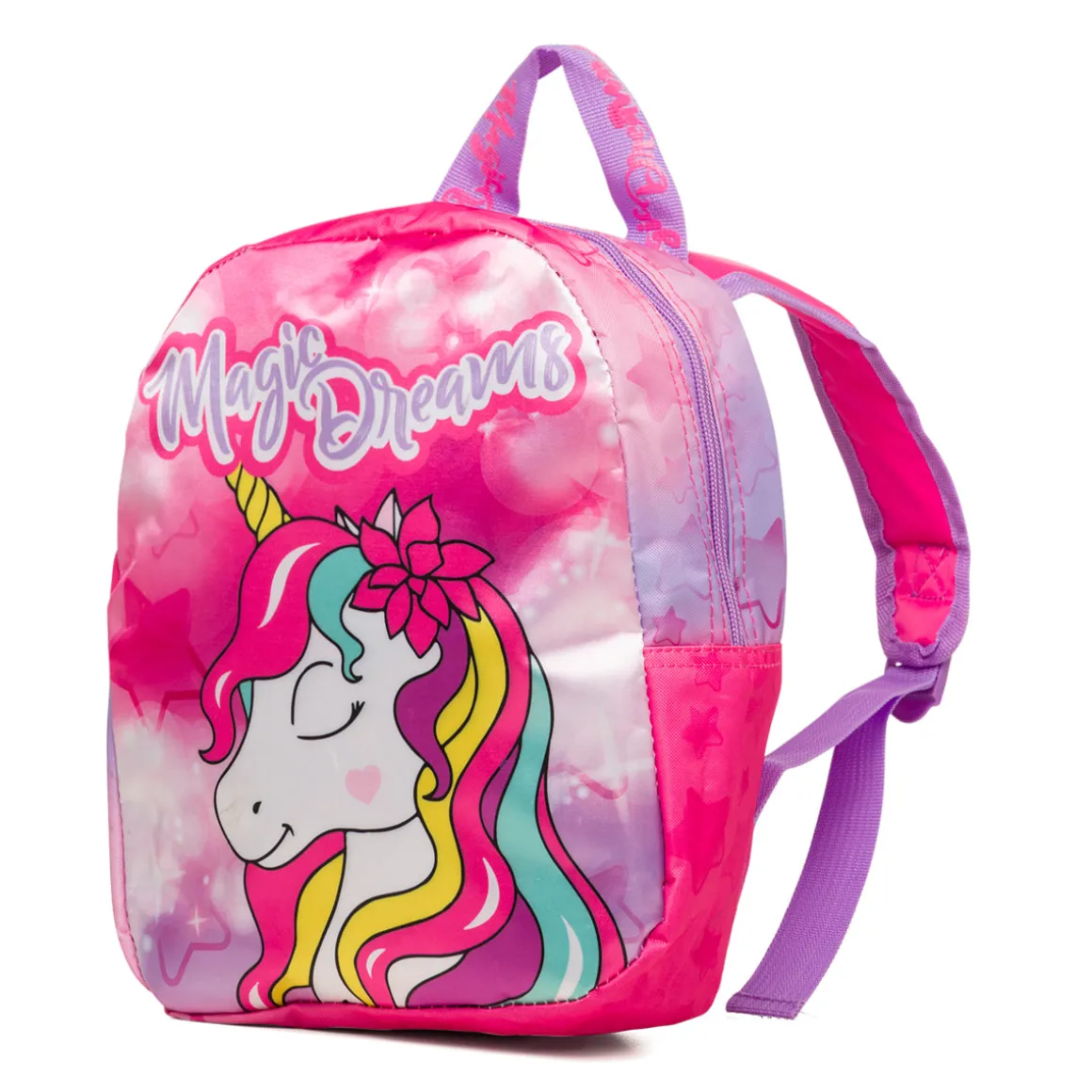 Zaino da scuola piccolo fucsia con unicorno Magic Land