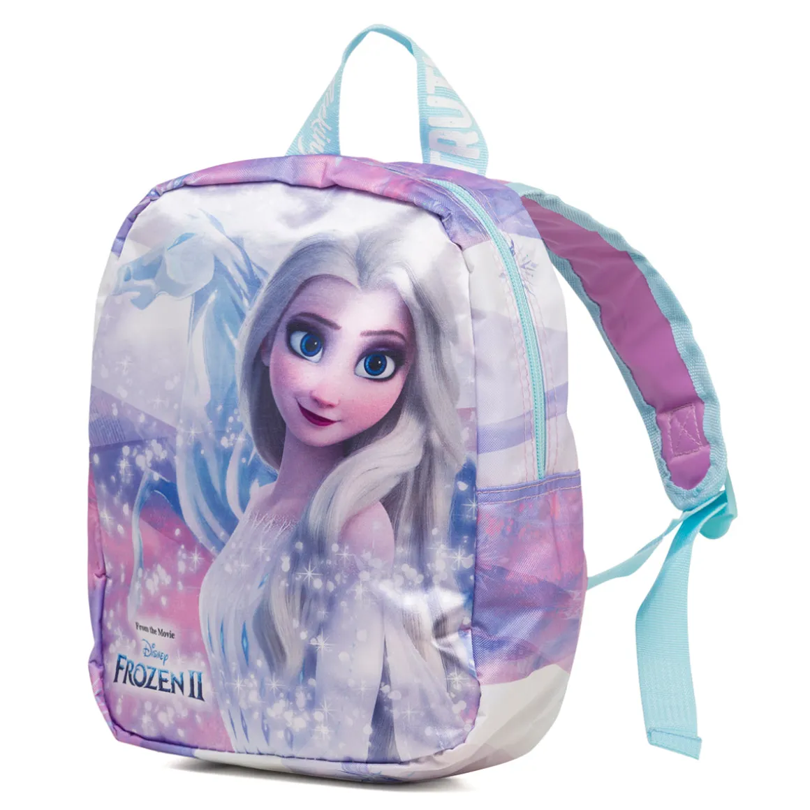 Zaino da scuola piccolo lilla con stampa Frozen