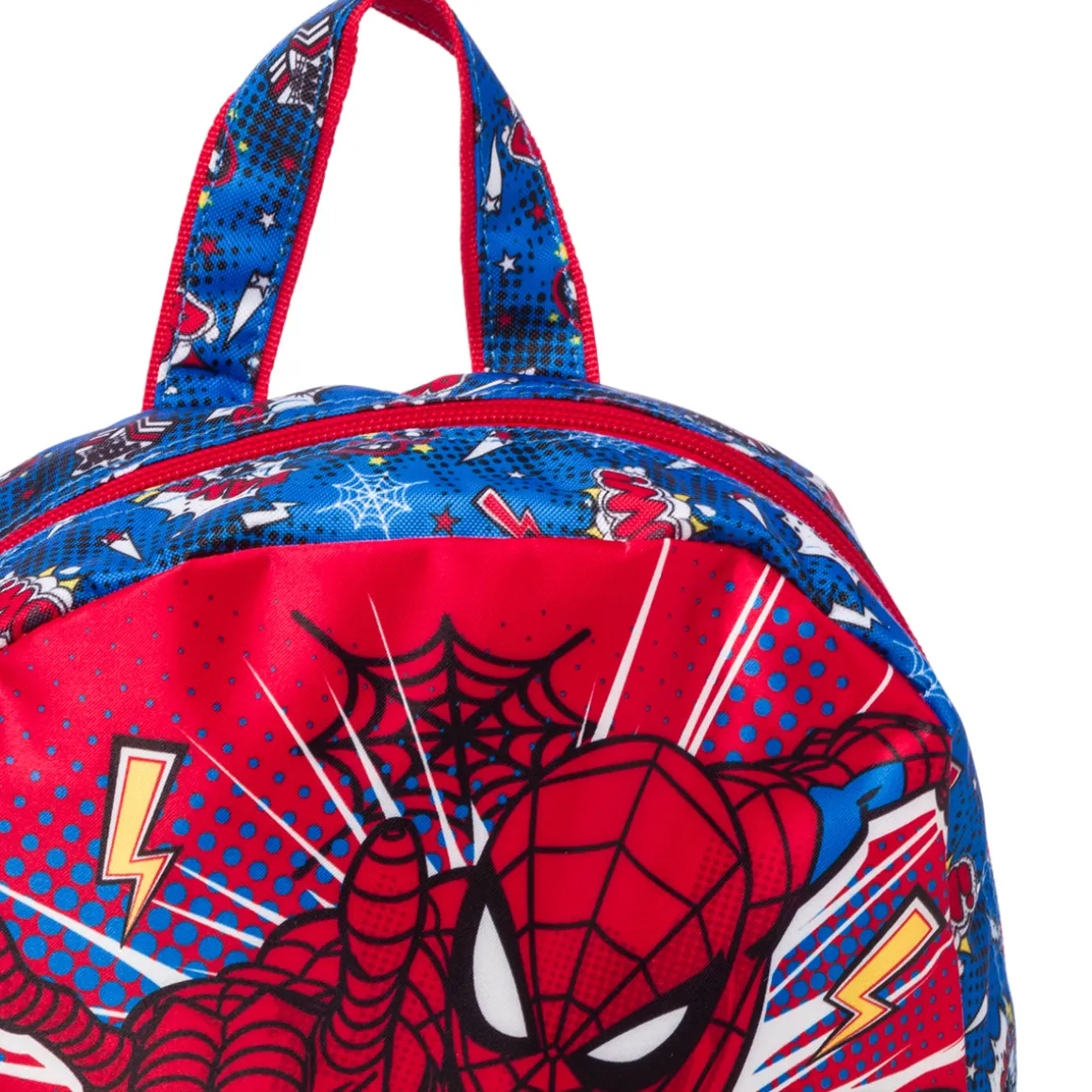 Zaino da scuola piccolo rosso e blu con stampa Spiderman