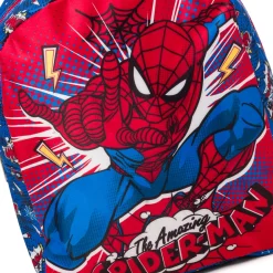 Zaino da scuola piccolo rosso e blu con stampa Spiderman