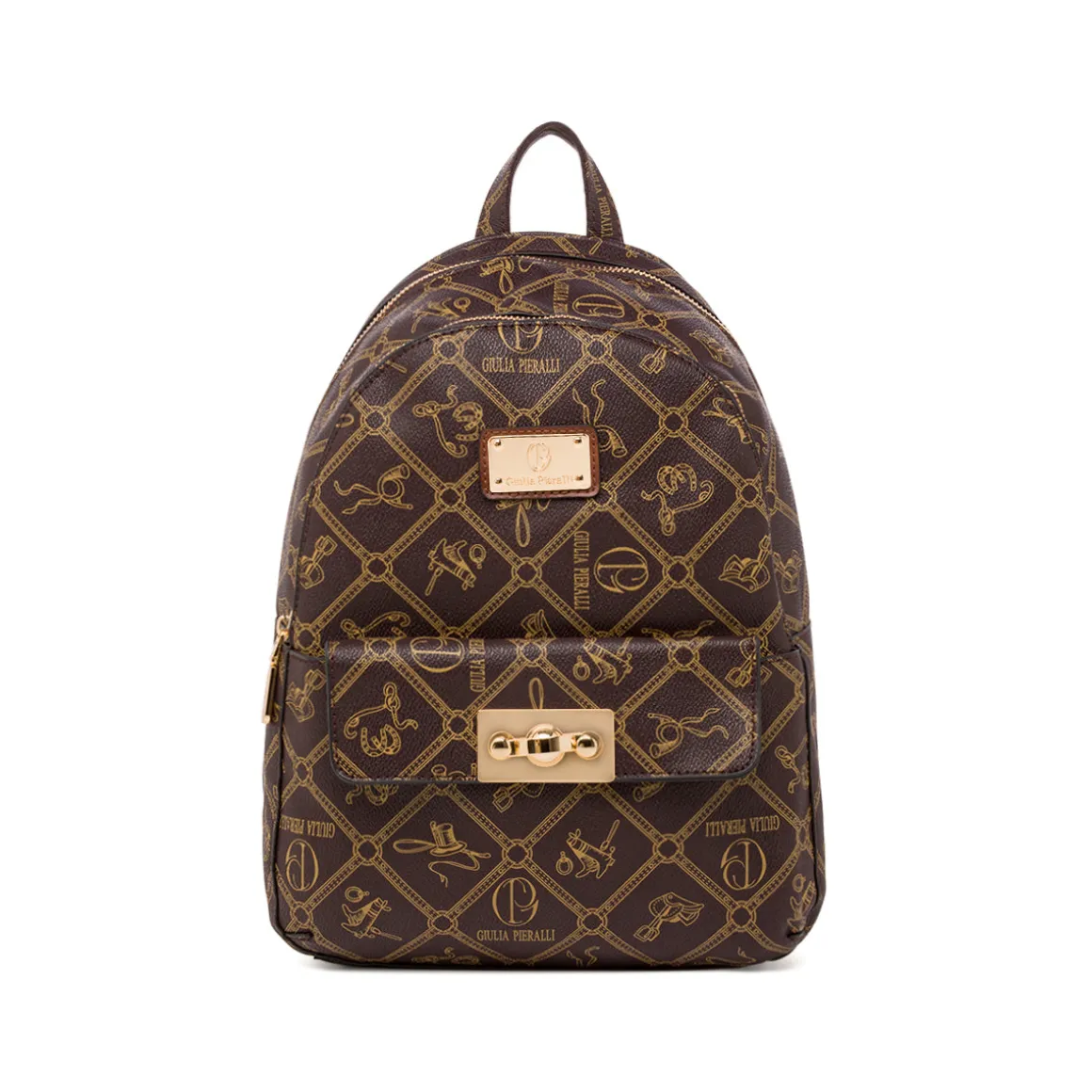 Zaino marrone da Donna con logo All Over Giulia Pieralli