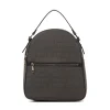 Zaino Nero con Logo All Over e Doppia Chiusura Zip Swish Jeans