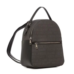 Zaino Nero con Logo All Over e Doppia Chiusura Zip Swish Jeans