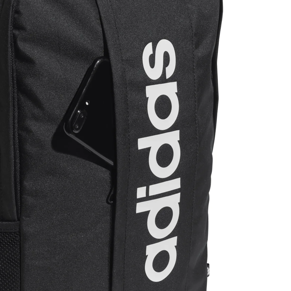 Zaino nero con tasca e logo frontale adidas