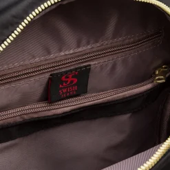 Zaino nero da donna con logo Lora Ferres