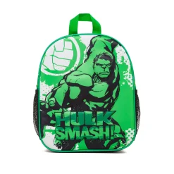 Zaino piccolo da scuola verde con dettaglio Hulk