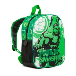 Zaino piccolo da scuola verde con dettaglio Hulk