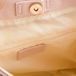 Zaino rosa da Donna con dettagli dorati e logo Enrico Coveri