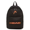Zaino sportivo nero Unisex con tasche e logo arancione Head