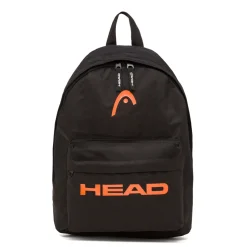 Zaino sportivo nero Unisex con tasche e logo arancione Head