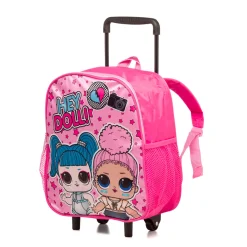 Zaino trolley da scuola rosa con stampa L.O.L. Surprise!