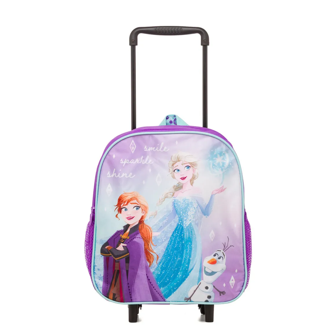 Zaino trolley da scuola viola e lilla con stampa Frozen